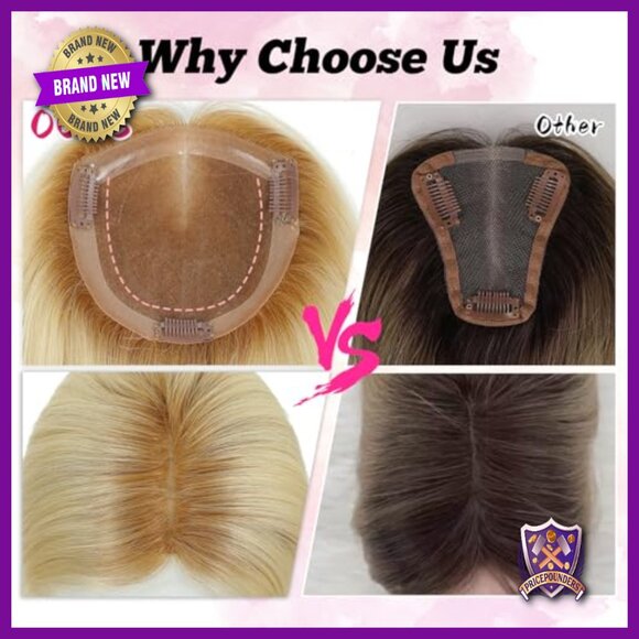 14 Inch Human Hair Topper 65g No Bangs Swiss Lace Base 5x5 main image 5